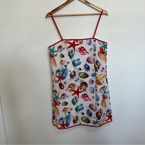 Olivia by Livro La Concha Shell Pattern Mini Shift Dress Size M NWT